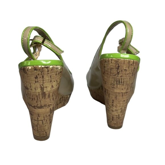Tommy Hilfiger Wedge Sandals Shoes Womens Size 8 M Tan Green Cork - Picture 8 of 15